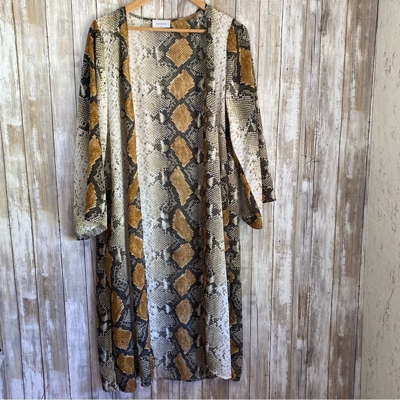 Adrienne Jackets & Blazers - Adrienne Snake Print Oversized Kimono
